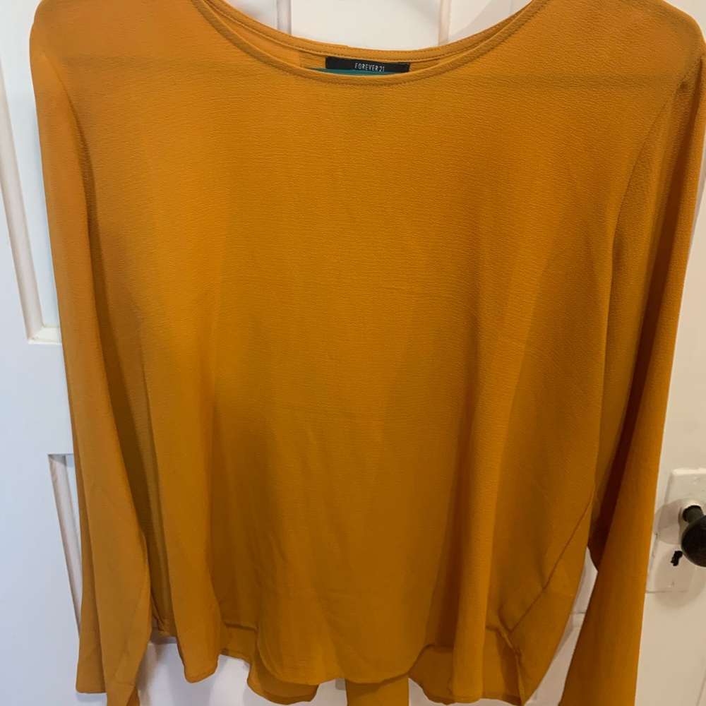 Mustard with tie detail in the back